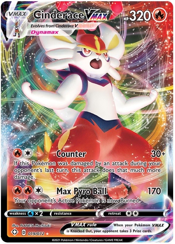Light Play x 1 Cinderace VMAX - 019/072 - Ultra Rare Shining Fates