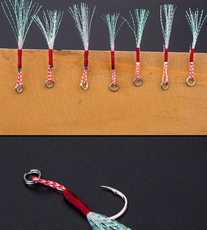 20PCS Fishing Jig Assist Hooks High Carbon Steel Jigging Hook Saltwater Big Game - Image 4 of 4