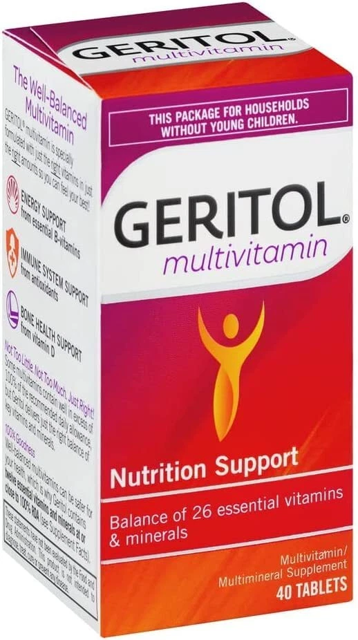 Geritol Multivitaminas Completas 100 Cuentas Vitaminas Esenciales y Minerales Comprimidos Foto 3 de 4