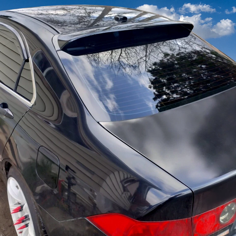 For 2004-08 Acura TSX Roof Spoiler Rear Window Visor Sun Guard Wing Glossy Black Foto 3 de 4