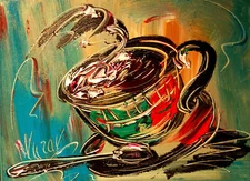 COFFEE CUP  painting Abstract Modern Art  Contemporary  WALL DECOR Y3rgG4F