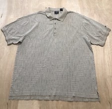IZOD Golf Performance Polo Shirt Short Sleeve Mens Size XXL Striped Beige