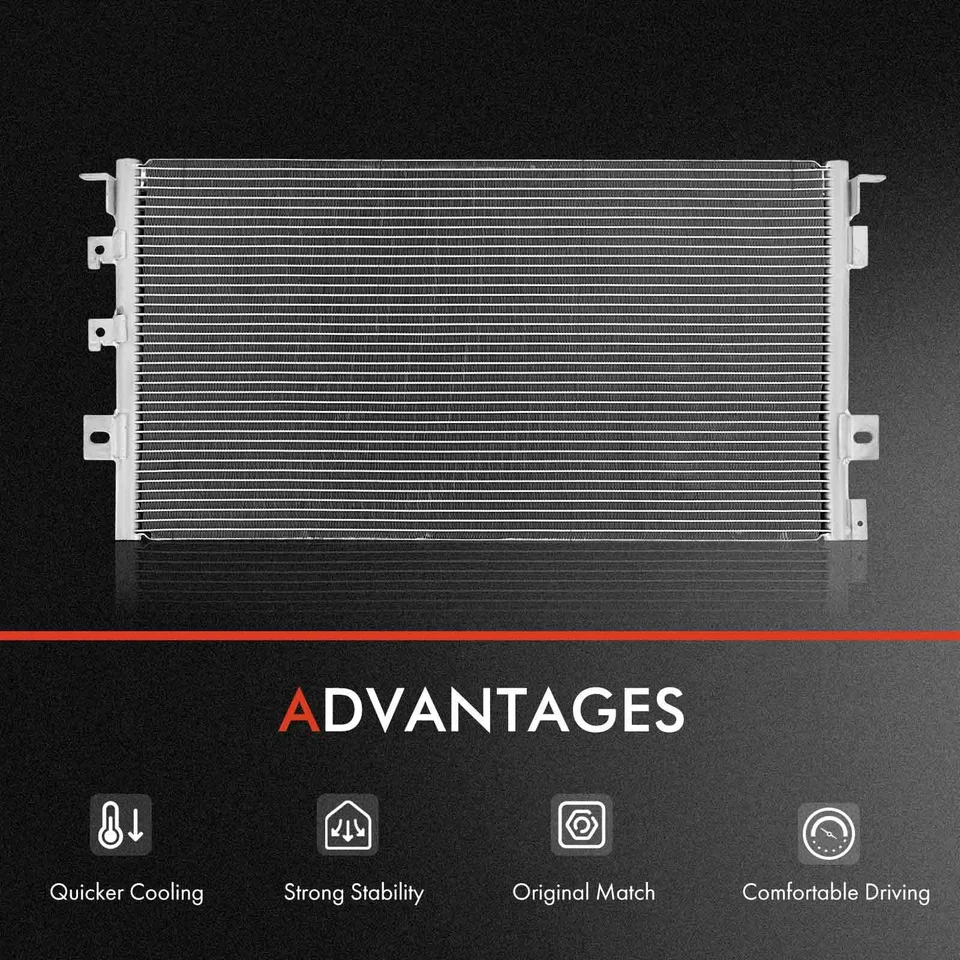 Conjunto de condensador de aire acondicionado y ventilador de refrigeración para Chrysler Plymouth Grand Voyager Dodge Foto 3 de 4