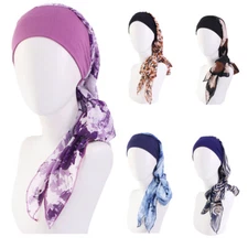 Floral Amira One Piece Bonnet Hijab Hat Turban Muslim Head Wrap Scarf Chemo Caps