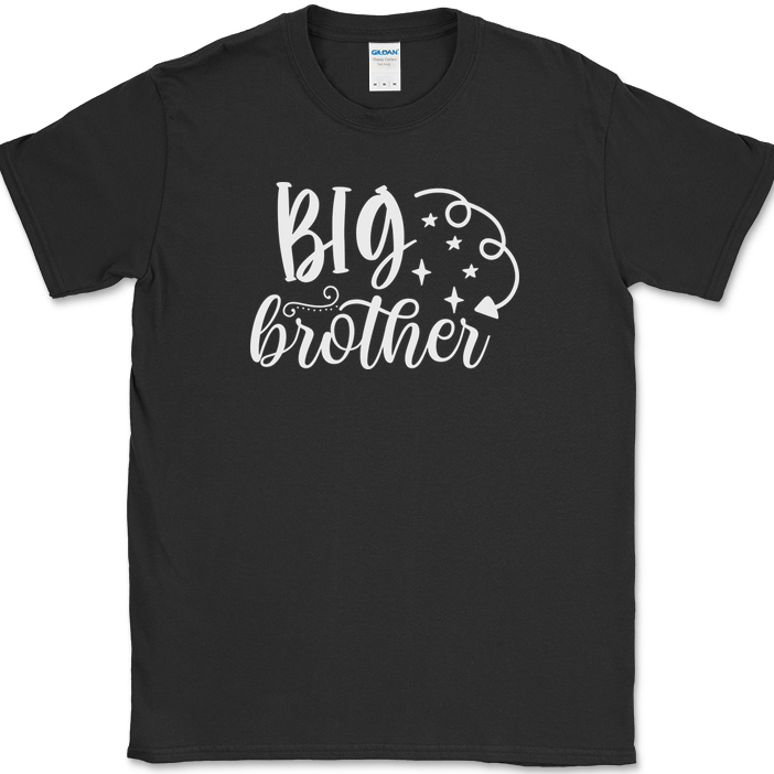 Big Brother T-Shirt Funny Humor Family Sister Gift Sibling Novelty Text Tee