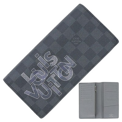 Louis Vuitton Long Wallet Portefeuille Blazer N60305 Damier Graphite Link 155931