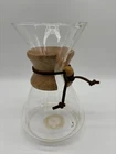 Vintage Chemex Pyrex 9” With Stamp Pour Over Coffee Carafe & Wood Collar USA