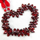 Natural Garnet Gemstone 10x7 to 11x7mm Size Faceted Shield Shape Beads 9" Strand