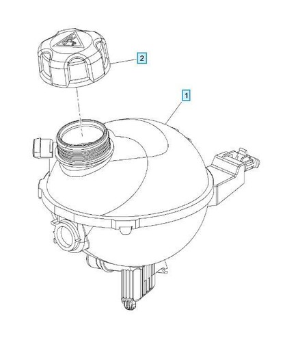 Coolant Expansion Tank Bottle and Cap Peugeot 1007 from 2005 NEW 1323T9 - Picture 6 of 12