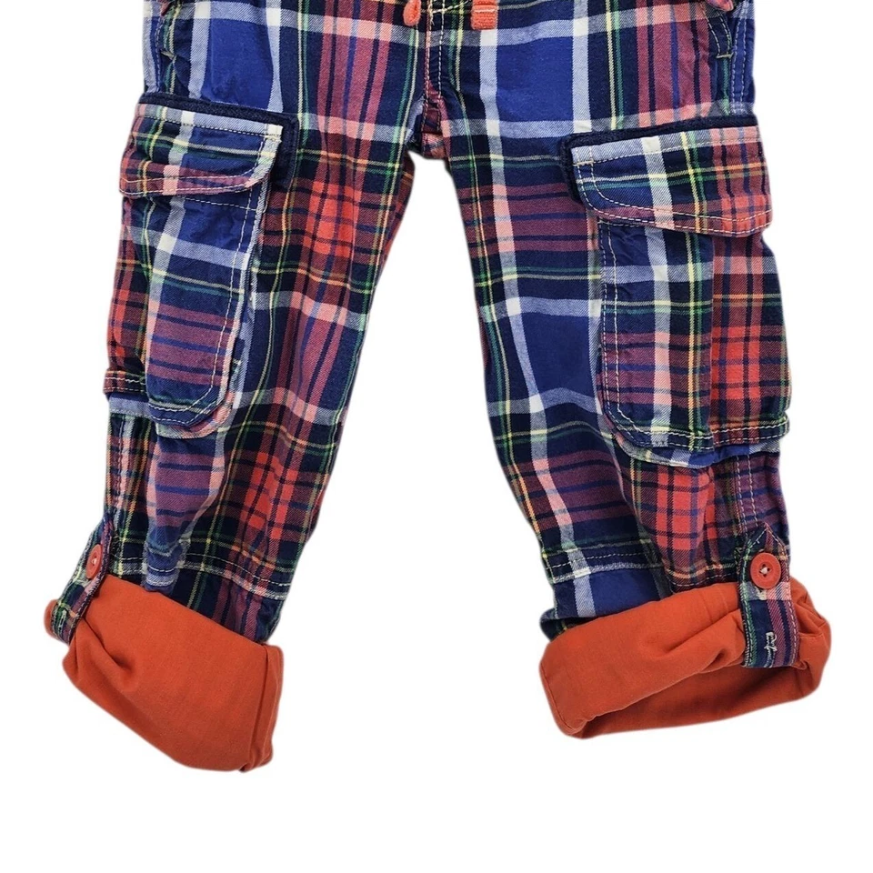Pantalones Mini Boden Niño 6Y El Pantalón Convertible Carga Algodón Cuadros Multicolor Foto 4 de 4