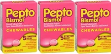 Pepto Bismol Original Chewable Tablets 30ct(3 Pack)