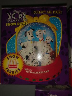 BRAND NEW McDonald's Disney 101 DALMATIONS SNOW DOMES SNOW FURRIES (VINTAGE)