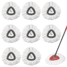 Microfiber Spin Mop Refills 8 Pack Replacement Heads Spinning for Deep Cleaning
