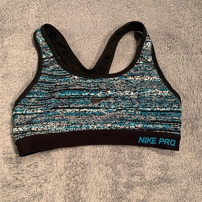 Nike Pro Women's Sports Bra - Black and Teal