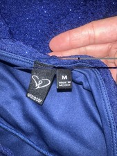 Windsor Blue Glitter Maxi Dress Sweetheart Neckline Spaghetti Straps Size M