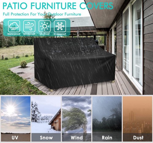 Patio Sofa Cover Waterproof, Outdoor Loveseat Cover, Heavy Duty Deep Lounge - Picture 6 of 7