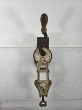 Vintage HARRAS Germany No. 59 Cast Iron Hand Crank Table Mount Decorative 