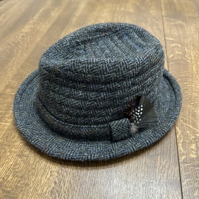   Herren Failsworth Harris Tweed 100 % Wolle Elgin Fedora/Trilby/kleine Größe exzellenter Zustand