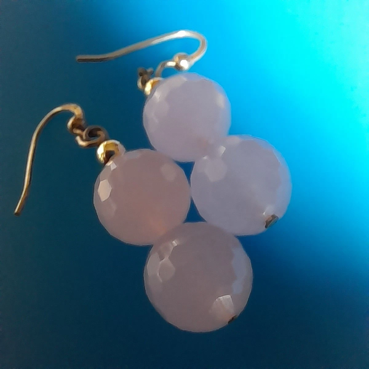 Orecchini a sfere di Quarzo Rosa 10mm e Argento 925 - Orecchini