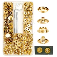 320 Pcs Stainless Steel Snaps Fastener Kit Snap Button Press Stud Caps
