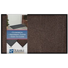 654S23BN Wipe-N-Walk Vinyl Backed Indoor Carpet Entrance Mat, 2' x 3', Brown Bro