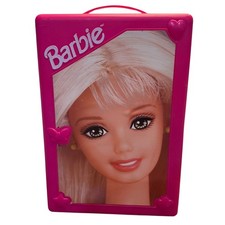 Vintage 1998 Barbie Doll Trunk Tara Toys Pink Carrying Case Dolls Accessories