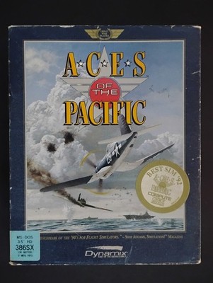 Aces of the Pacific PC Big Box 1992 MS-DOS Flight Simulator Dynamix Sierra 3.5''