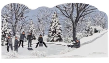 Cat's Meow Village Christmas Wonderful Life Bedford Falls Sledding Scene #25-481