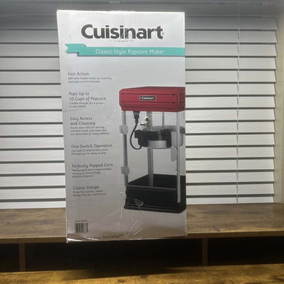 Cuisinart PCM-56PC Classic-Style Popcorn Maker Red 10 Cups - Image 4 of 4
