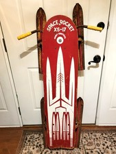 Vintage Space Rocket Sled XS-17 with Orbit Control, Red And White