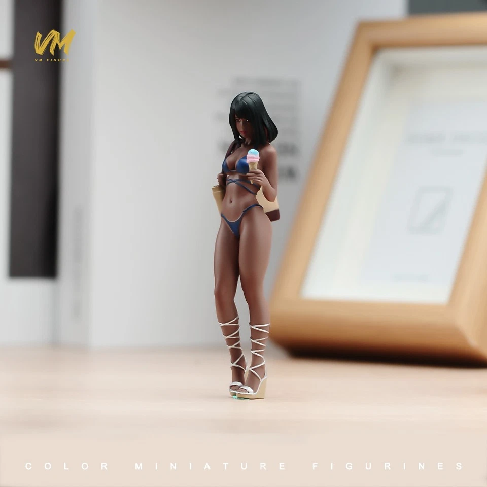 Diorama Scene Prop 1:18 Girl with Ice Cream Realistic Miniature Figure Toys - Image 4 of 4