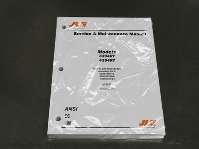 JLG 3394RT, 4394RT Scissor Lift Service Manual Repair Shop Book