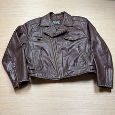 Vintage Wilsons Open Road Leather Jacket Large 90s Biker Buckled Punk Rock