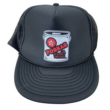 Vintage Poskas Trucker Hat Cap Snapback Black Oil Petroleum Can 90s Advertising