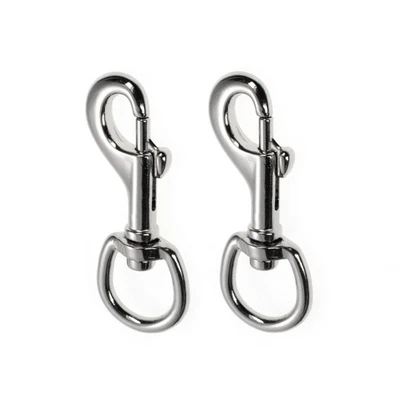 GANZOO Karabiner-Haken mit Drehgelenk für Hundeleine im 2er Set, legierter Stahl, 68 mm