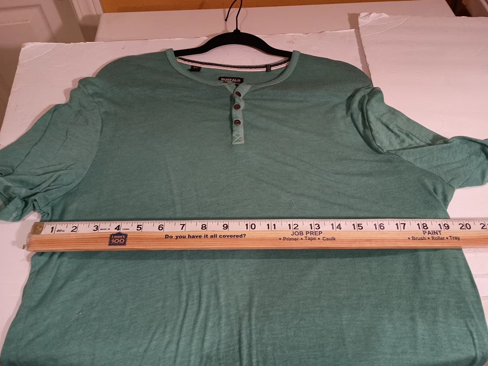 Buffalo Green Henley Shirt cotton/polyester Large - Image 4 of 4