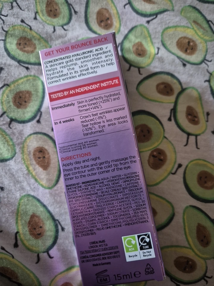 Loreal Paris Revitalift Filler REPLUMPING Eye ANTI-AGEING CARE 15 ml - Image 3 of 3