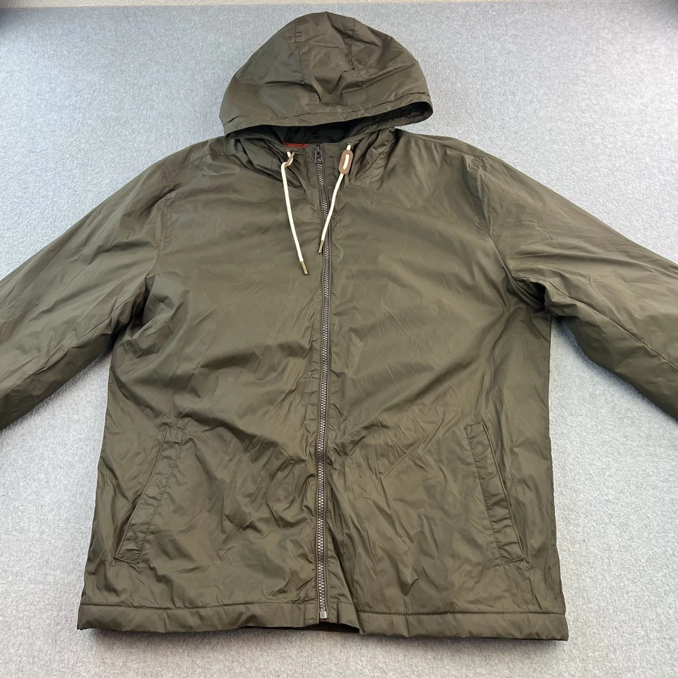 Lucky Brand Jacket Mens Large Green Hooded Full Zip Windbreaker Lightweight Coat - Image 4 of 4