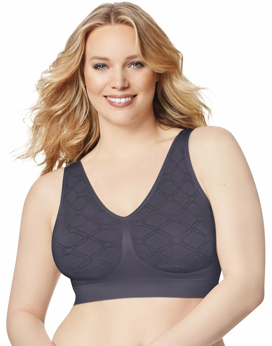 Hanes Just My Size Pure Comfort Front-Close Seamless Bra White 5X Women's