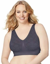 Just My Size Wirefree Bra Moisture Control Pure Comfort Seamless Plus Size 1x-6x