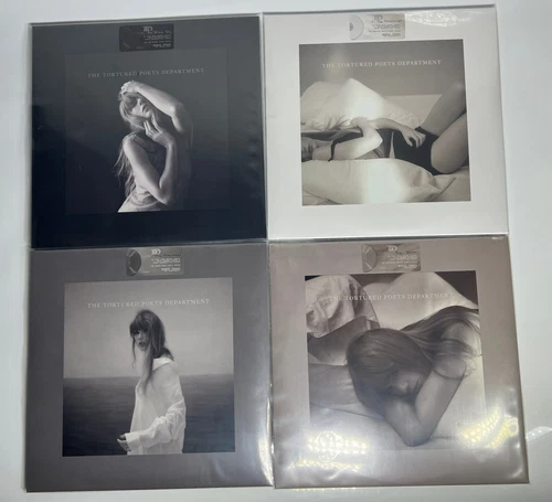 TAYLOR SWIFT Tortured Poets Dept Vinyl SET ALL 4 Color Variants Black Albatross