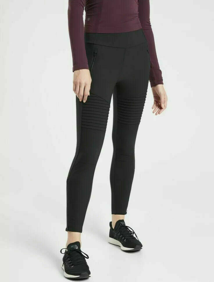 Athleta Headlands Hybrid Moto Tight Size 4t Black #511135