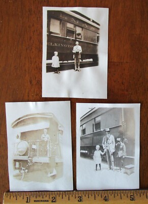 1921 (3) PHOTOGRAPHS RETURNING FROM CALIFORNIA ON TRAIN (b/w originals)