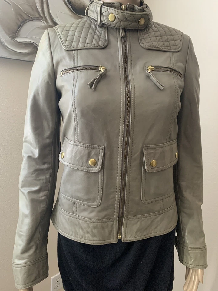 CHAQUETA BLAZER ZARA VINTAGE Y2K ACOLCHADA MOTO CUERO ENVEJECIDO talla S Foto 4 de 4