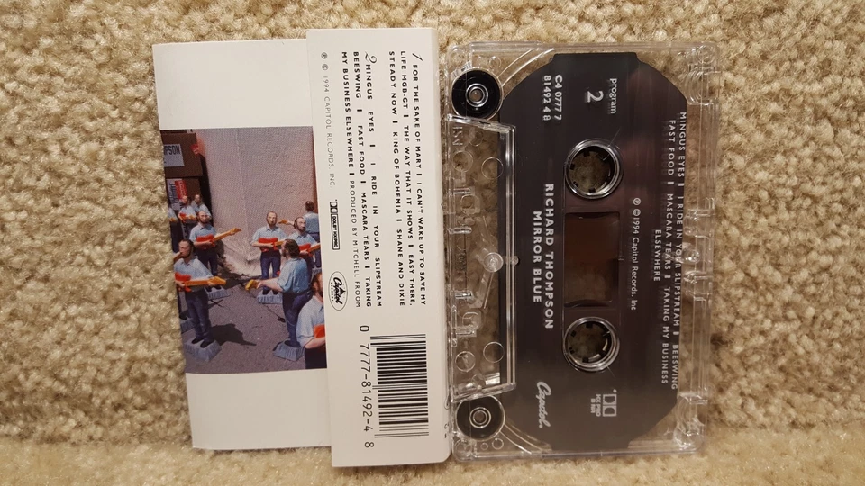 Vintage 1994 Cassette Tape Richard Thompson Mirror Blue Capitol Records Foto 2 de 4