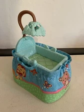 Fisher Price Loving Family Twin Baby Boy Bassinet Bed Crib Blue 2007