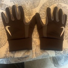 Nike Women's Therma Dri Fit Running Gloves and Headband Set Black Silver XS/S