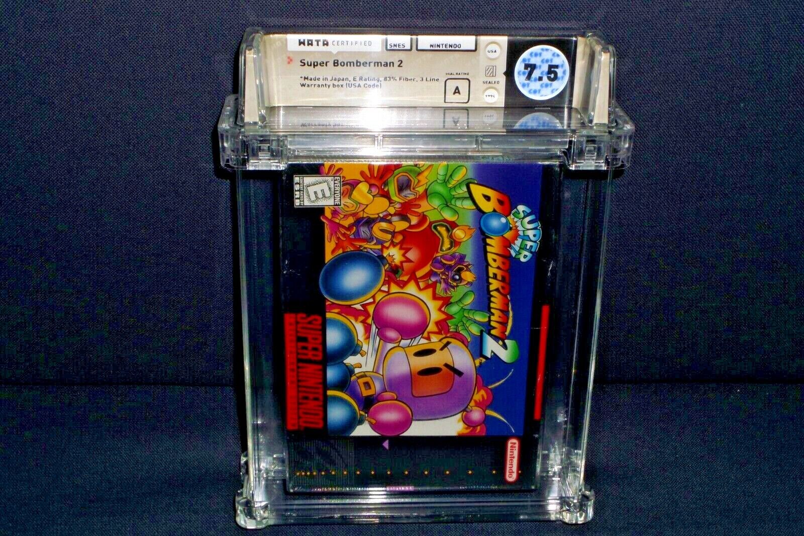 Super Bomberman 2 Nintendo SNES New Sealed V-Seam CGC Graded 9.0 A+ VGA Wata