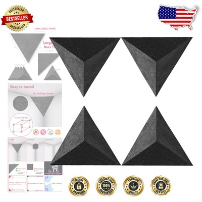 High-Quality Pyramid Acoustic Foam Bass Traps - 12'' Depth for Optimal Absorption