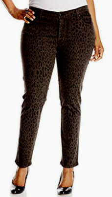 James Jeans Wildcat Printed Cigarette-Leg Jeans Black NWT $194 
